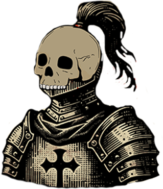 Skull Bandits guild crest: a skeletal knight in plumed helm